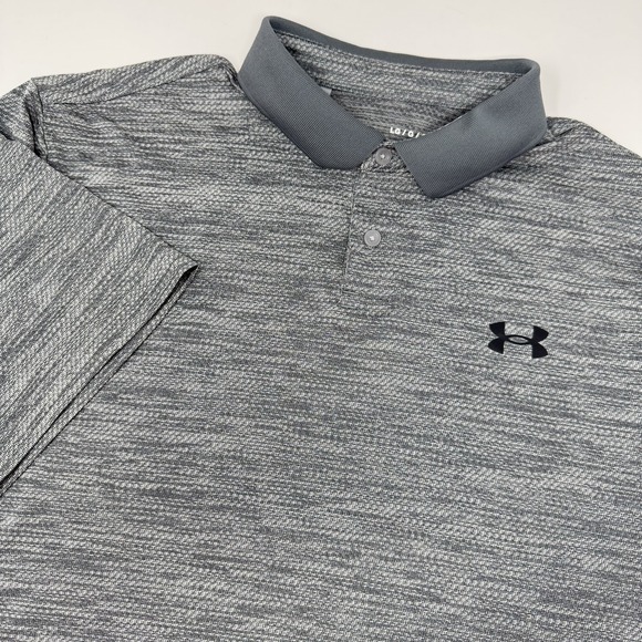Under Armour Shirt Mens Large‎ Gray Performance Polo Loose Fit Golf Athletic - Picture 1 of 7